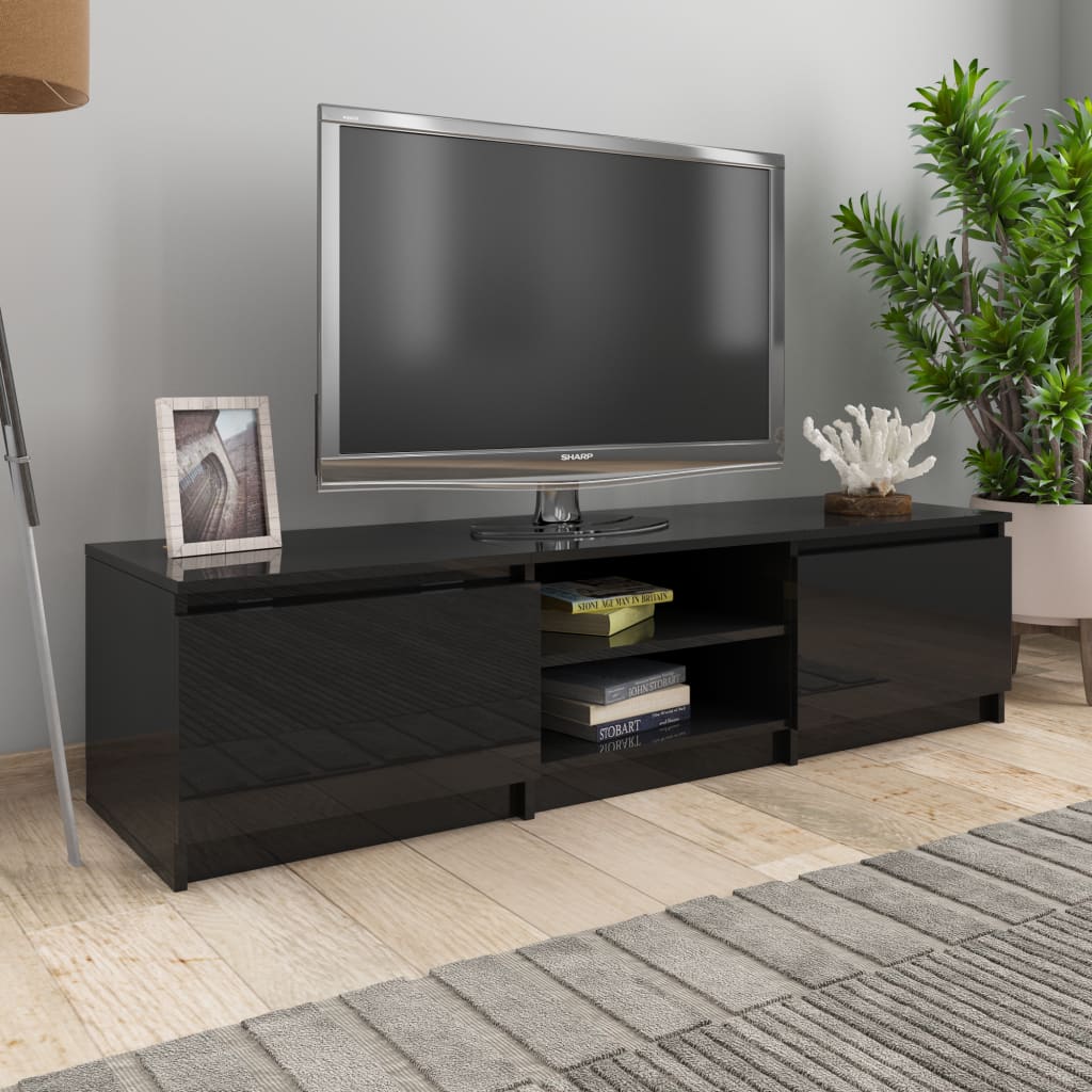 Tv-Schrank Schwarz Eichen-Optik 140X40X36 Cm Holzwerkstoff