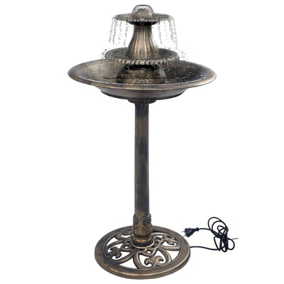 Vogelbad Mit Springbrunnen Bronzen 50×91 Cm Kunststoff