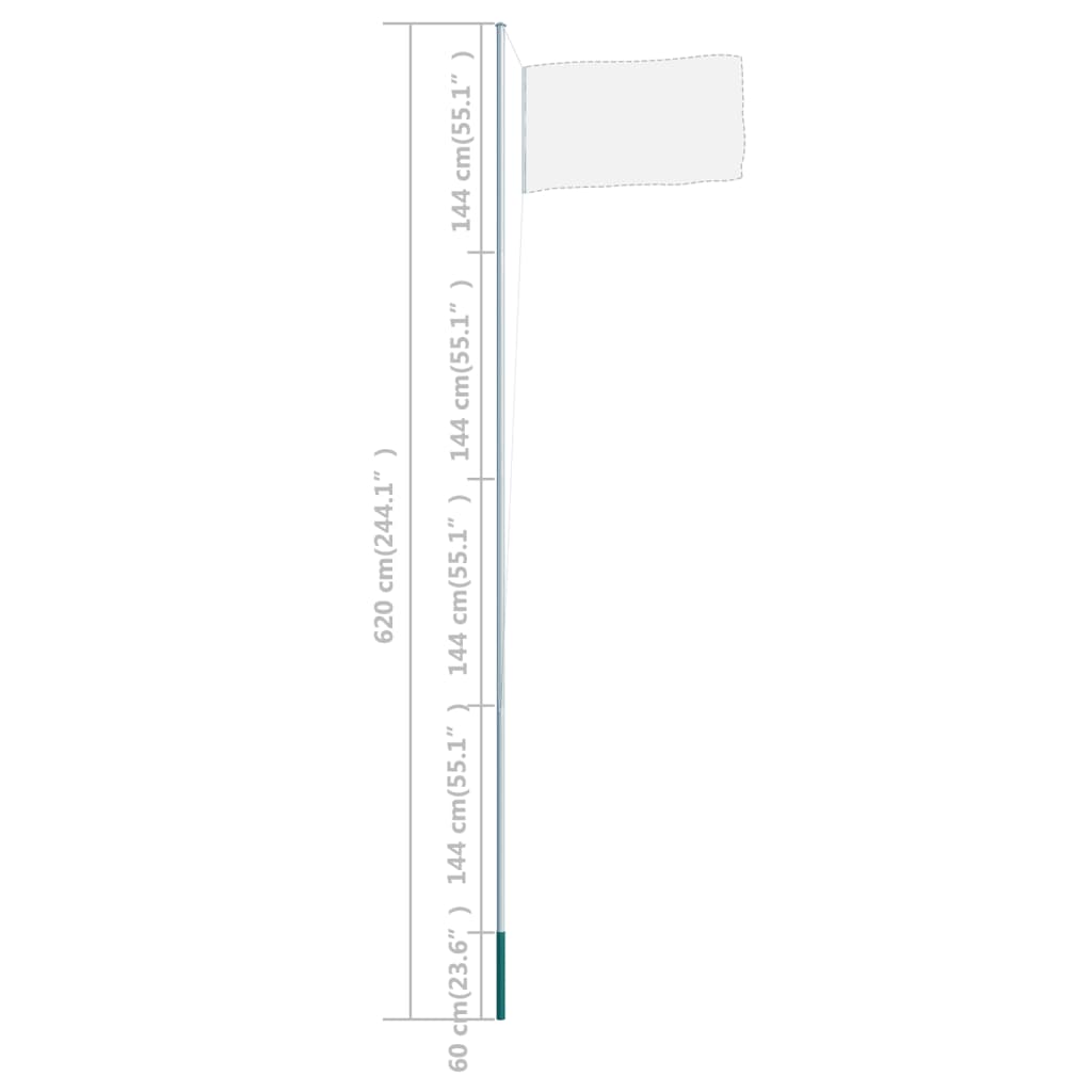 Fahnenmast Aluminium 6,2 M