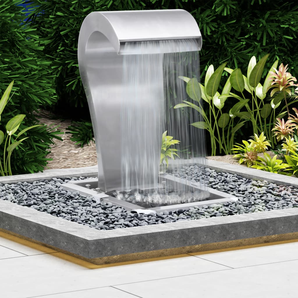 Garten-Wasserfall Silbern 52,4X34,2X82 Cm Edelstahl