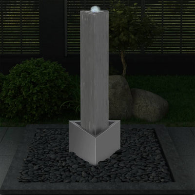 Gartenbrunnen Silbern 37,7X32,6X110 Cm Edelstahl