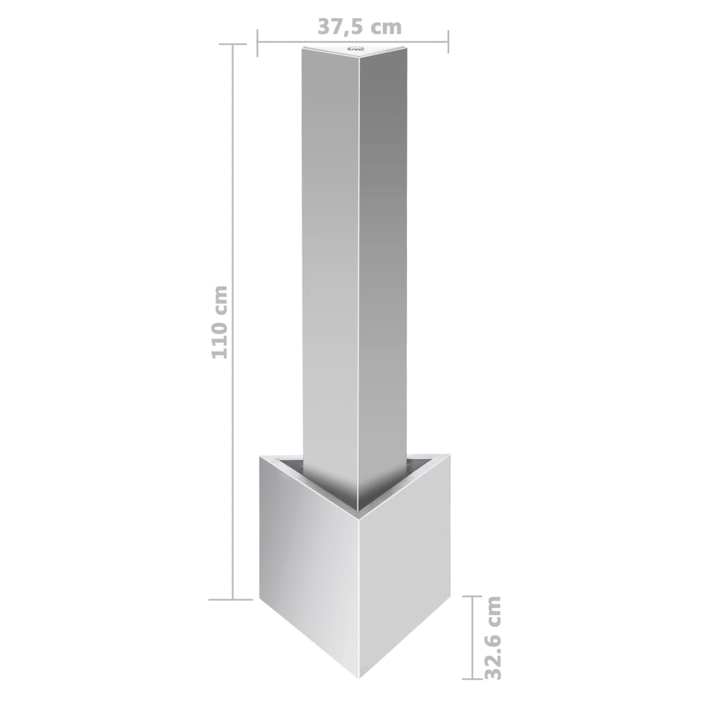 Gartenbrunnen Silbern 37,7X32,6X110 Cm Edelstahl