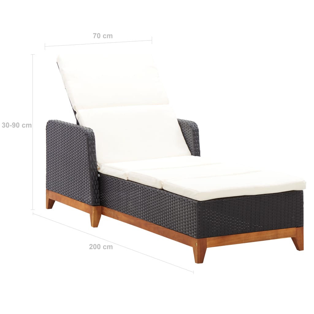 Sonnenliege Poly Rattan Und Massivholz Akazie