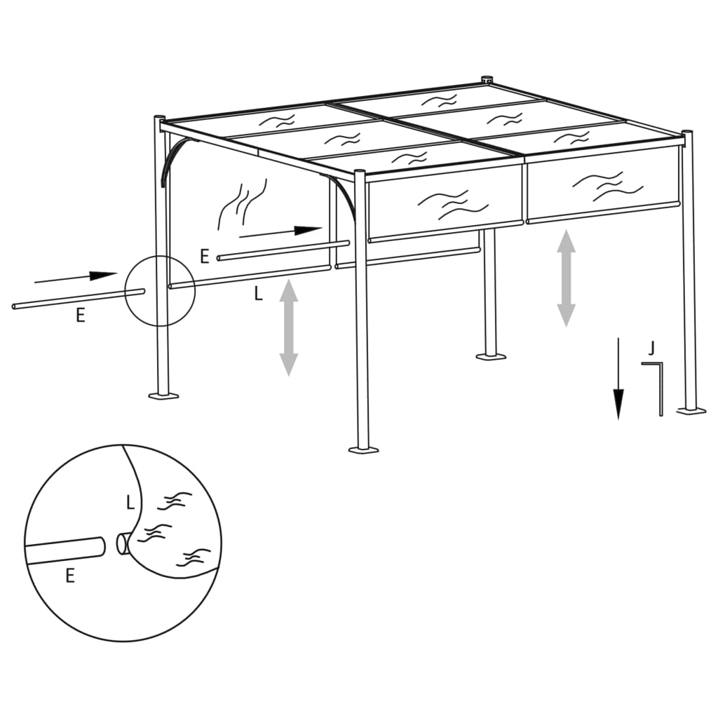 Gartenpergola Mit Versenkbarem Dach 3X3 M