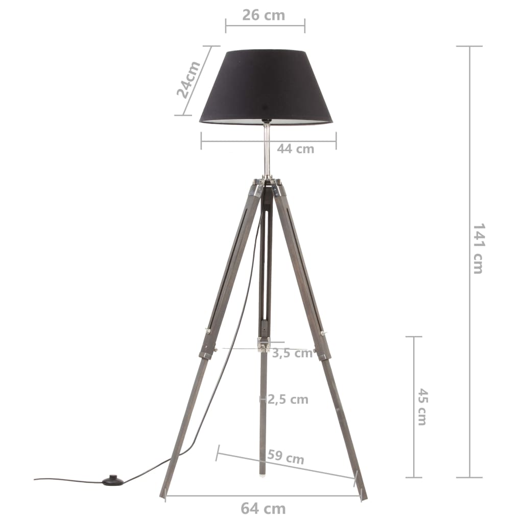 Stativlampe Teak Massivholz 141 Cm