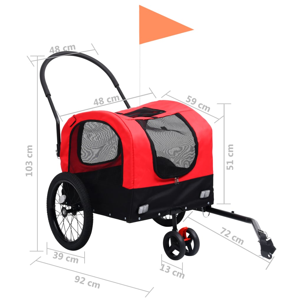 2-In-1 Fahrradanhänger Für Hunde Und Buggy