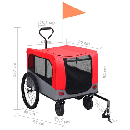 2-In-1 Fahrradanhänger Für Hunde Und Buggy