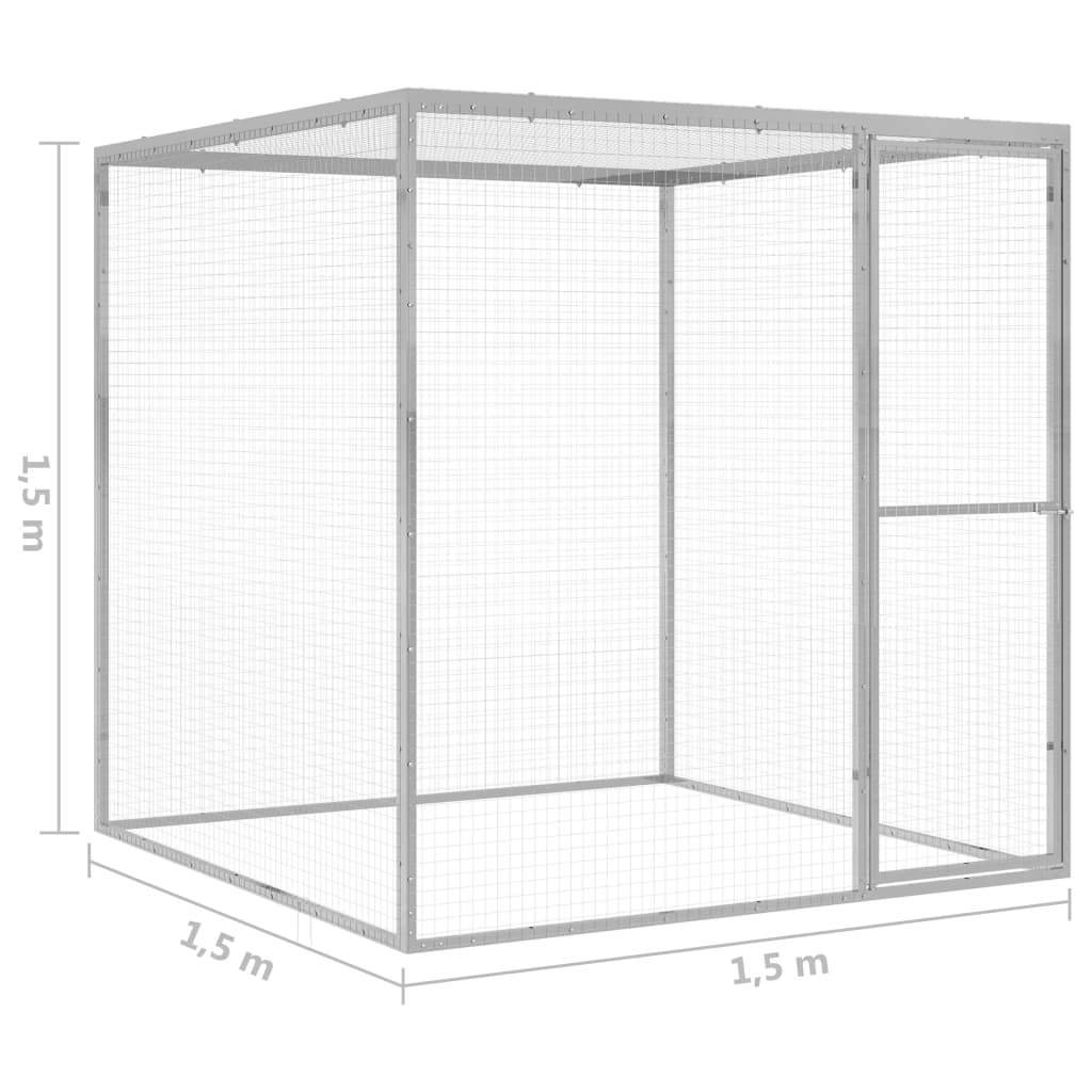 Katzenkäfig 1,5X1,5X1,5 M Verzinkter Stahl