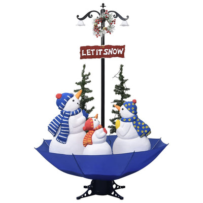 Weihnachtsbaum Mit Schnee Und Schirm-Fuß Blau 170 Cm Pvc