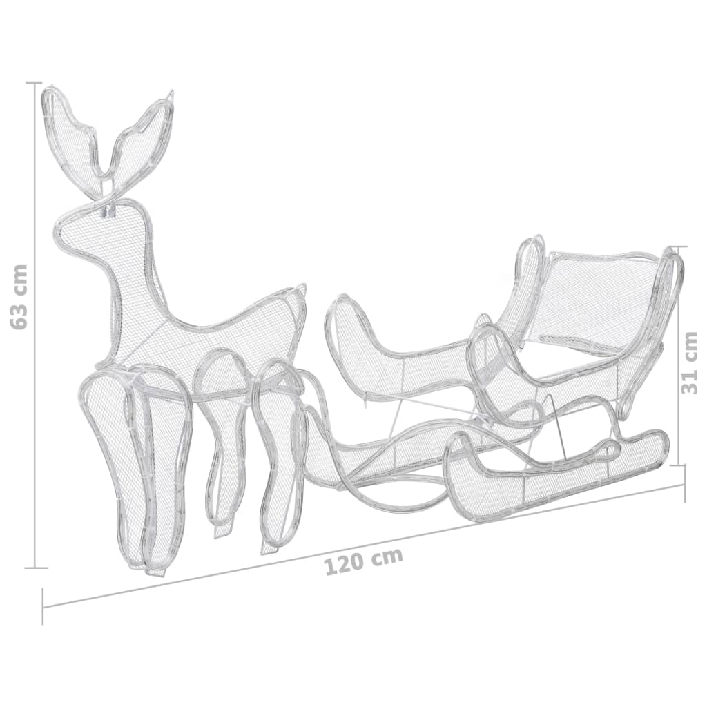 Led-Rentier Mit Schlitten Und Mesh 432 Leds