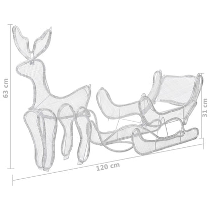 Led-Rentier Mit Schlitten Und Mesh 432 Leds