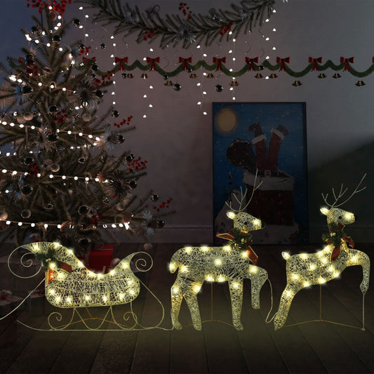 Weihnachtsdeko Rentier & Schlitten 60 Leds Outdoor En