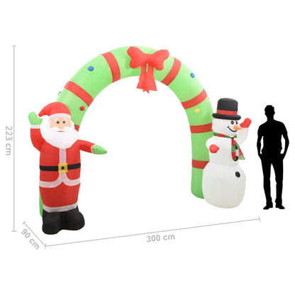 Aufblasbarer Weihnachtsmann Und Schneemann Deko Bogen Led 223Cm