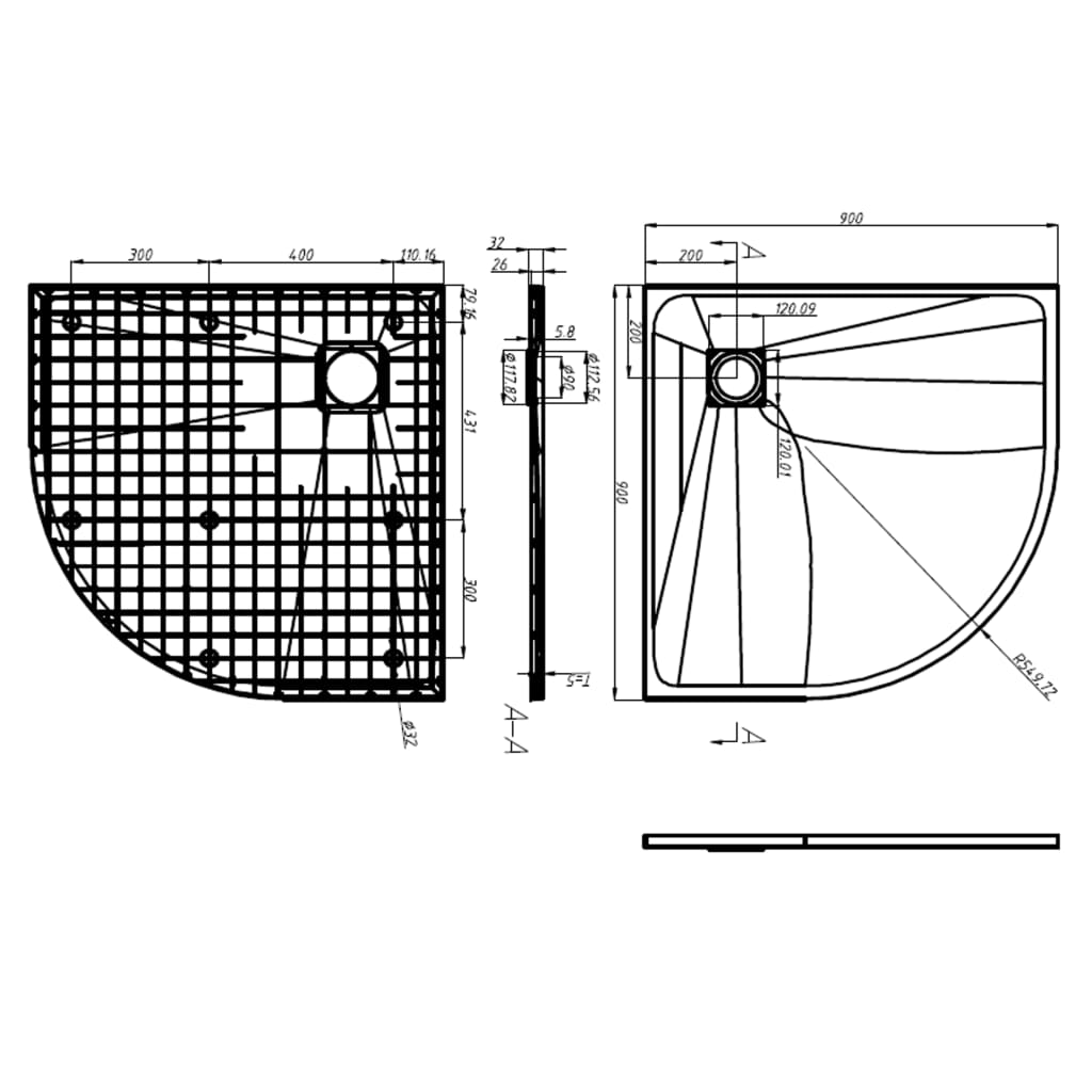 Duschtasse Smc 90X90 Cm