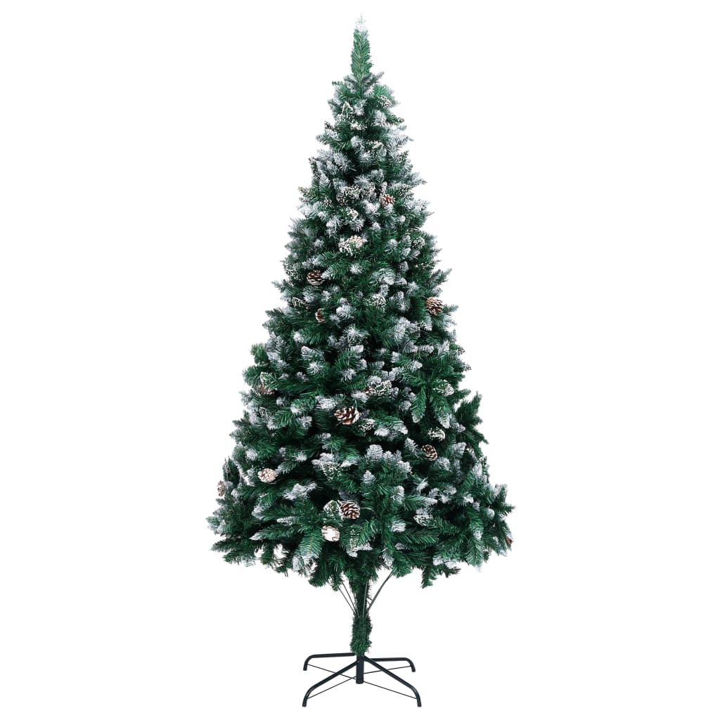 Künstlicher Weihnachtsbaum Mit Zapfen Und Schnee 150 Cm