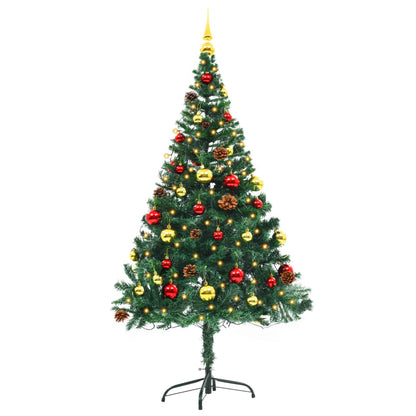 Künstlicher Weihnachtsbaum Mit Beleuchtung & Kugeln 150 Cm