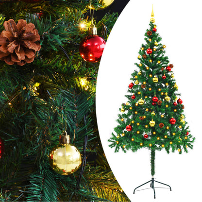 Künstlicher Weihnachtsbaum Mit Beleuchtung & Kugeln 150 Cm