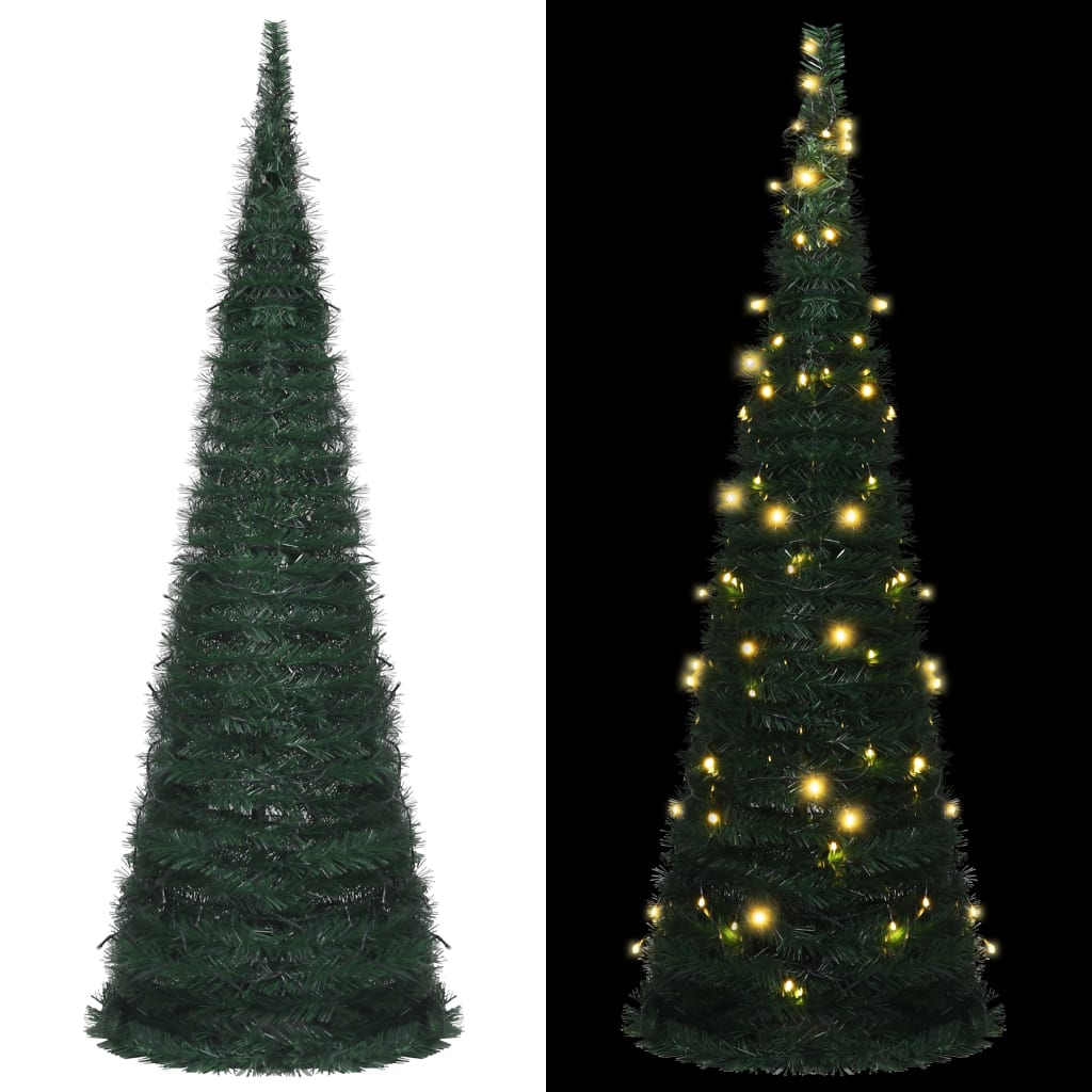 Künstlicher Pop-Up-Weihnachtsbaum Mit Beleuchtung Grün 150 Cm