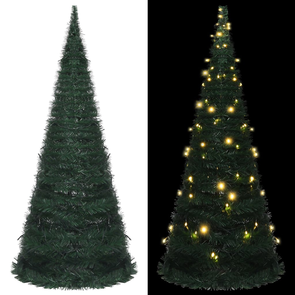 Künstlicher Pop-Up-Weihnachtsbaum Mit Beleuchtung Grün 150 Cm