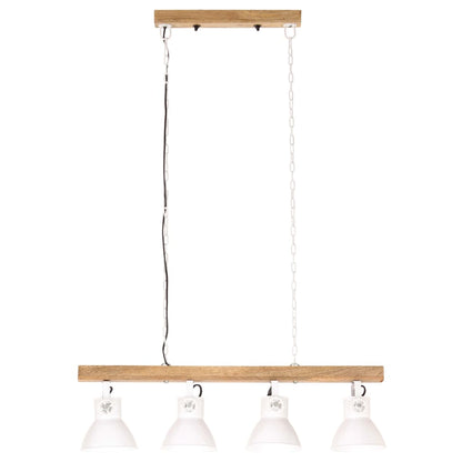 Deckenlampe Industriestil Weiß E27 Mangoholz