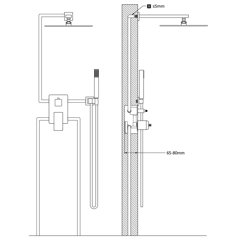 Duschsystem Edelstahl 201