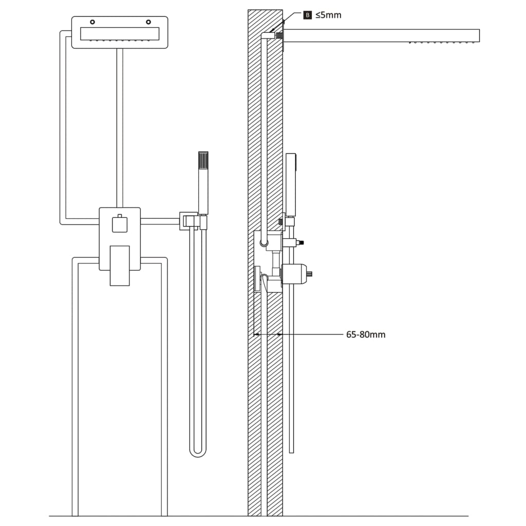 Duschsystem Edelstahl 201 Silbern