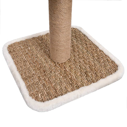 Katzen-Kratzbaum Mit Tunnel Und Spielzeug 56 Cm Seegras Creme