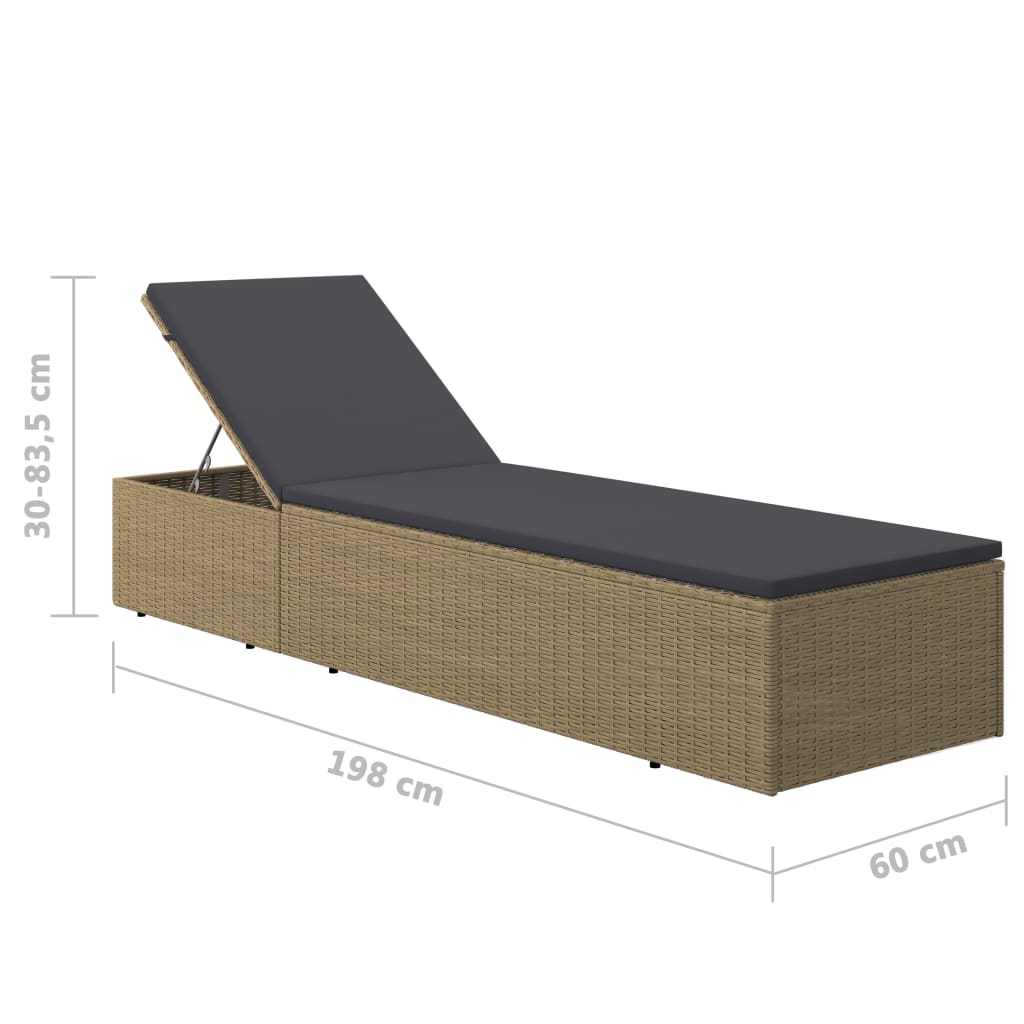 Sonnenliege Poly Rattan