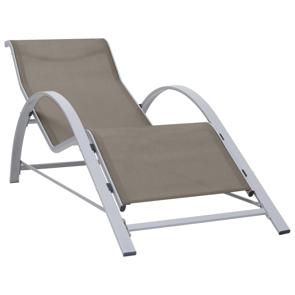 Sonnenliegen 2 Stk. Mit Tisch Aluminium Taupe