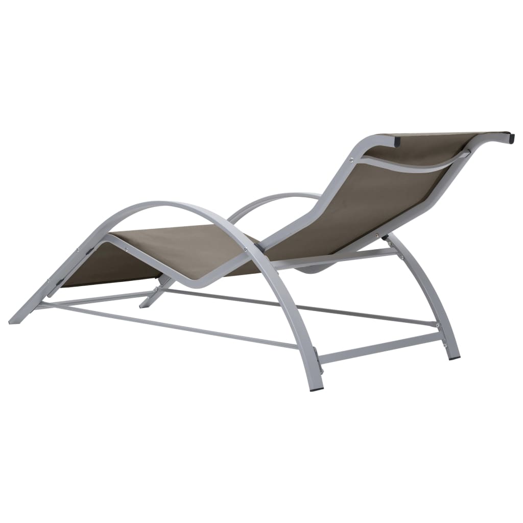 Sonnenliegen 2 Stk. Mit Tisch Aluminium Taupe