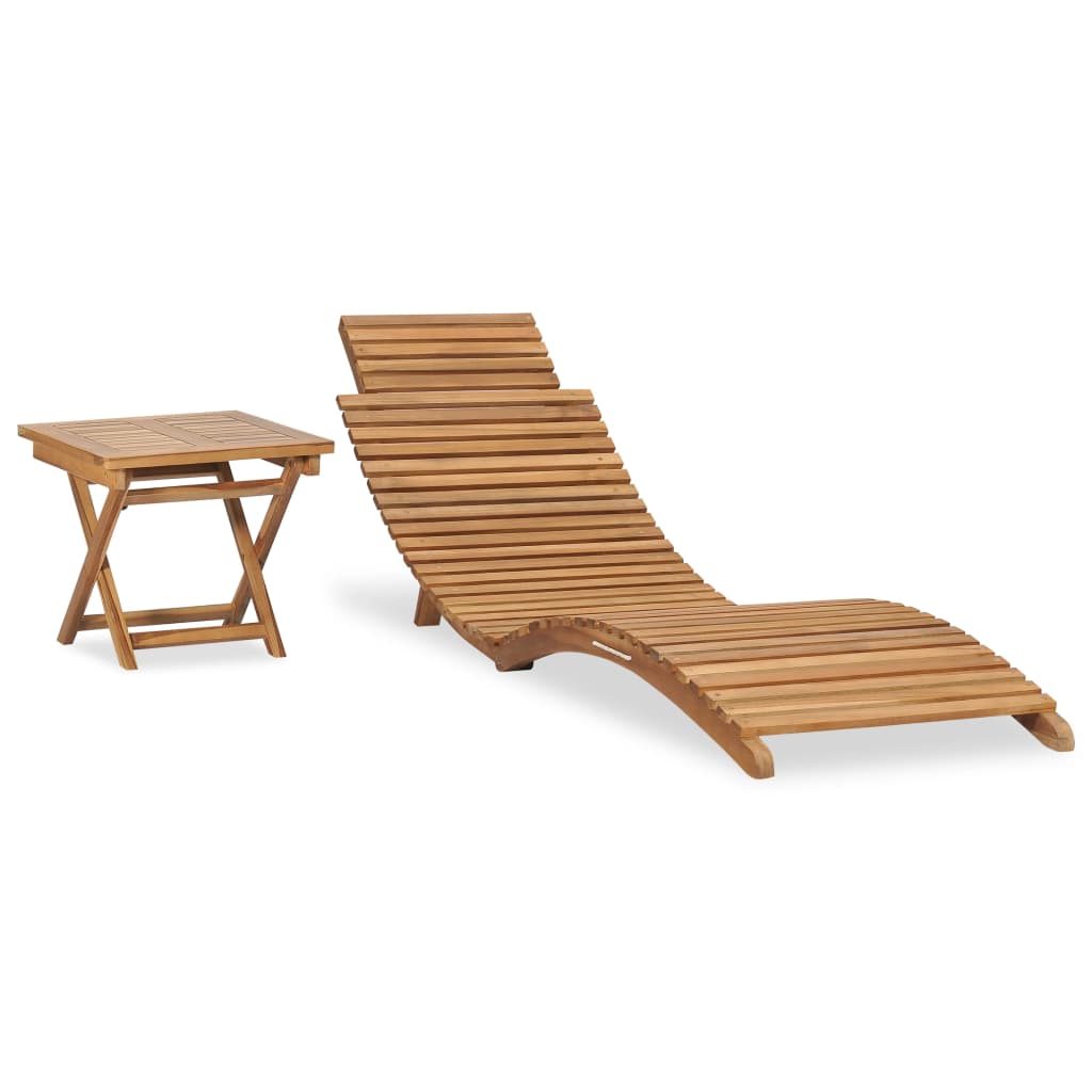 3-Tlg. Garten-Lounge-Set Klappbar Massivholz Teak