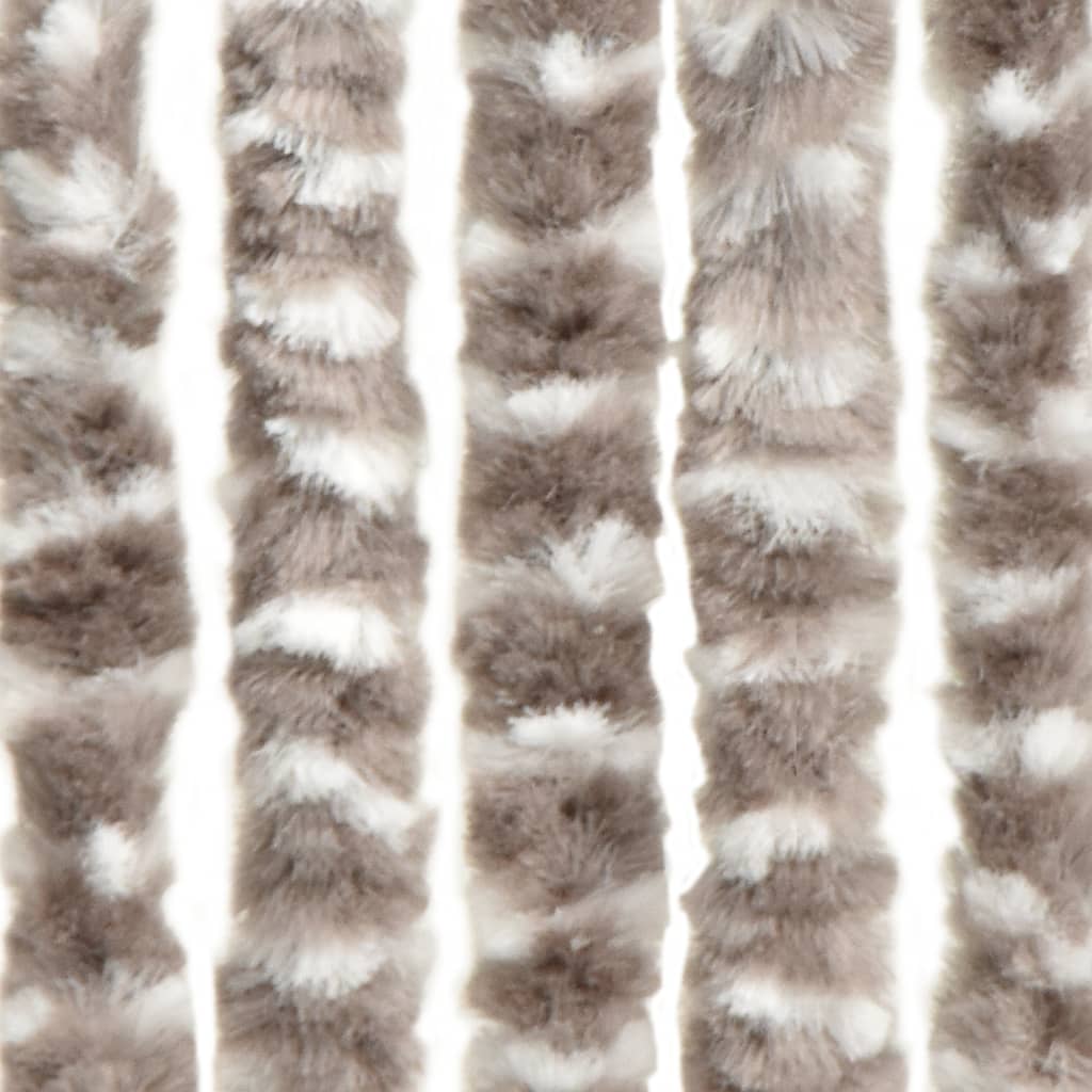 Insektenschutz-Vorhang Chenille Taupe Und Weiß