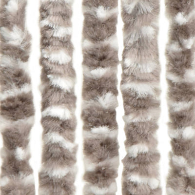 Insektenschutz-Vorhang Chenille Taupe Und Weiß