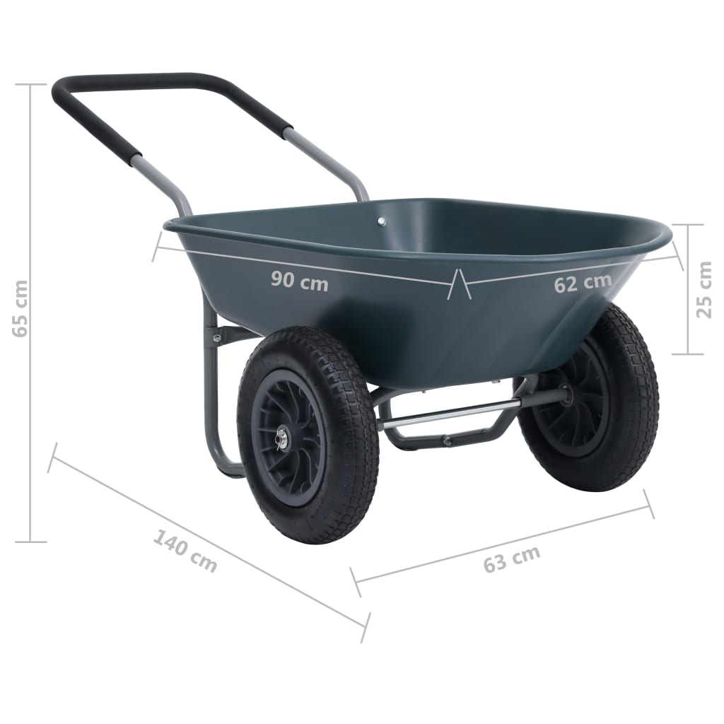 Schubkarre Und Grau 140X63X65 Cm 78 L 100 Kg