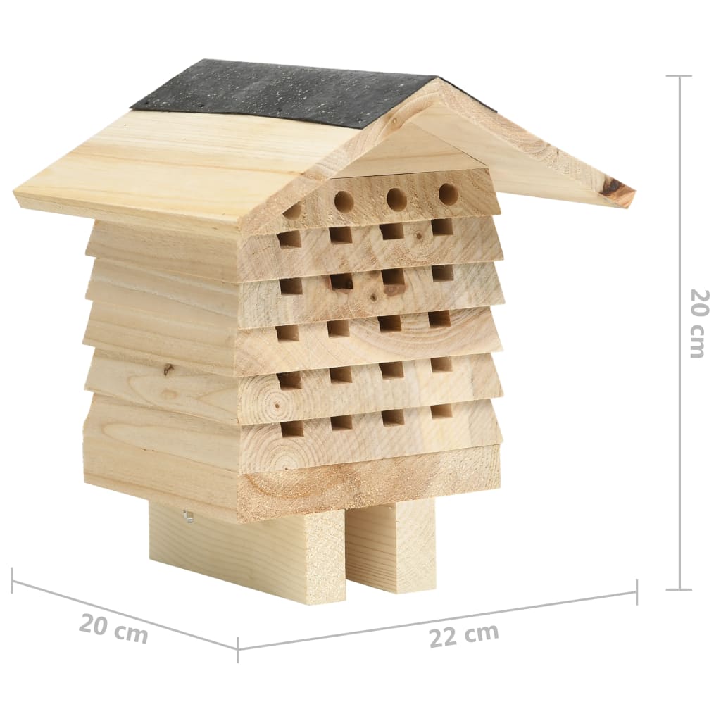 Bienenhotel Tanne Massivholz 22X20X20 Cm