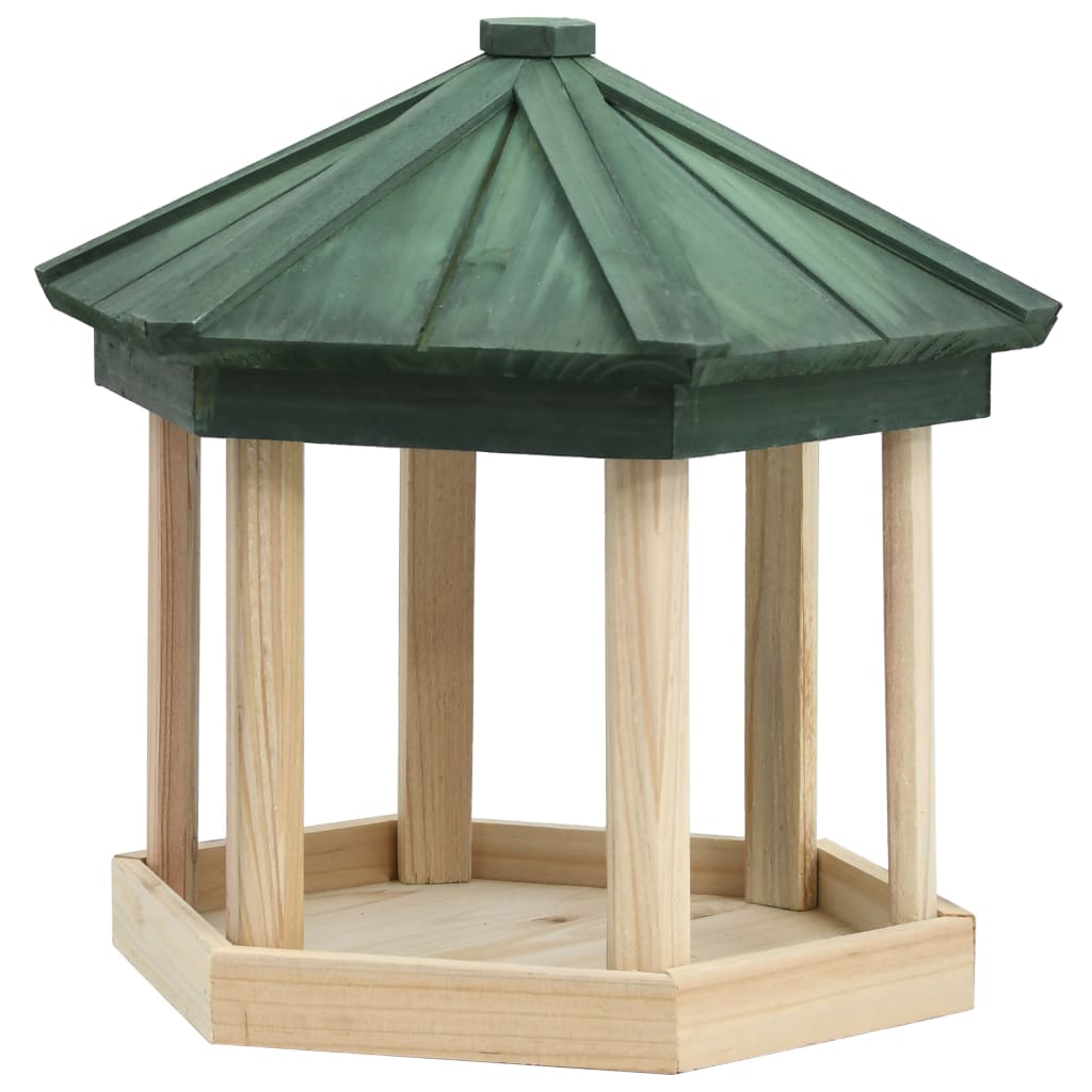 Vogelfutterhaus Achteck Tanne Massivholz 33X30 Cm