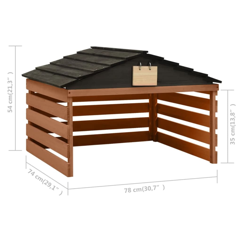 Mähroboter-Garage 78X74X54 Cm Tannenholz