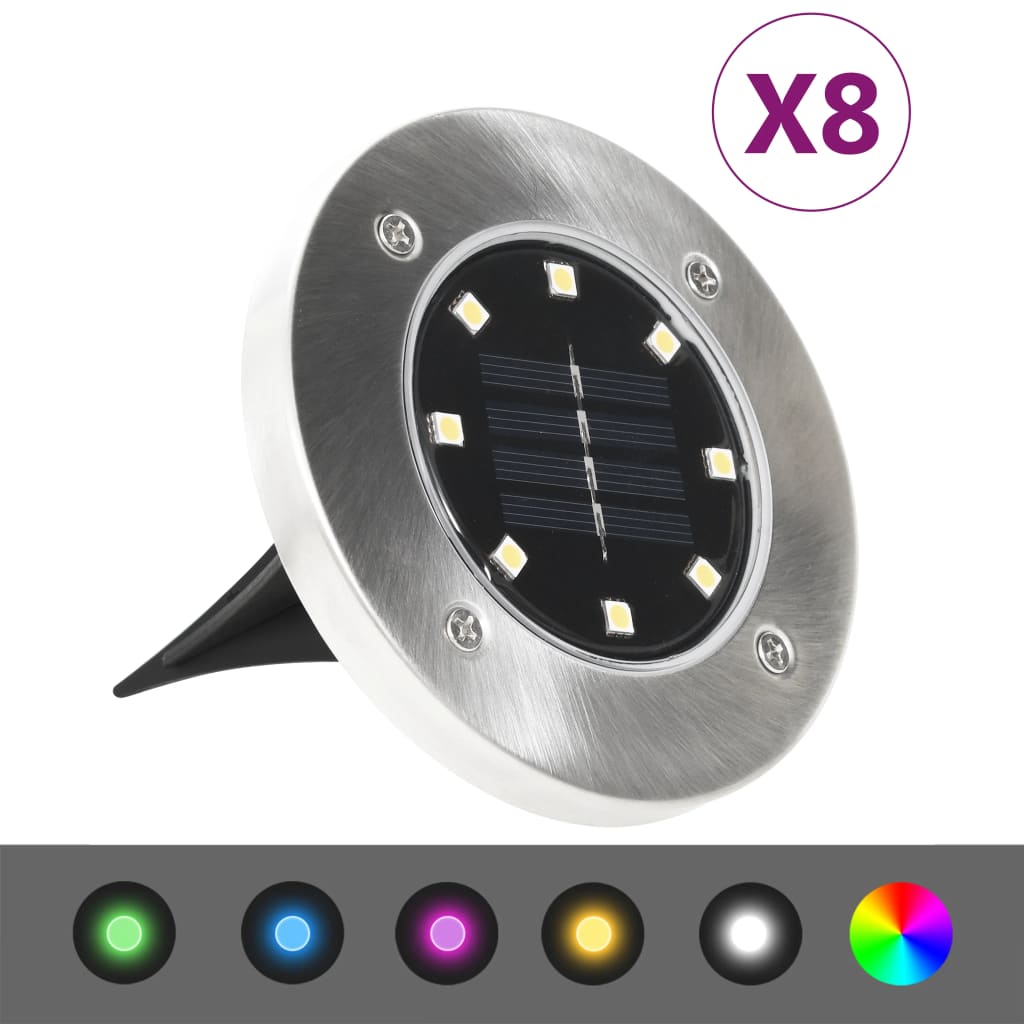 Solar-Bodenleuchten 8 Stk. Led -Lichtfarbe