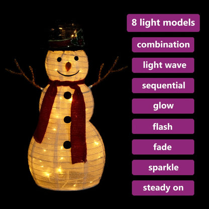 Led-Schneemann Weihnachtsfigur Luxus-Stoff