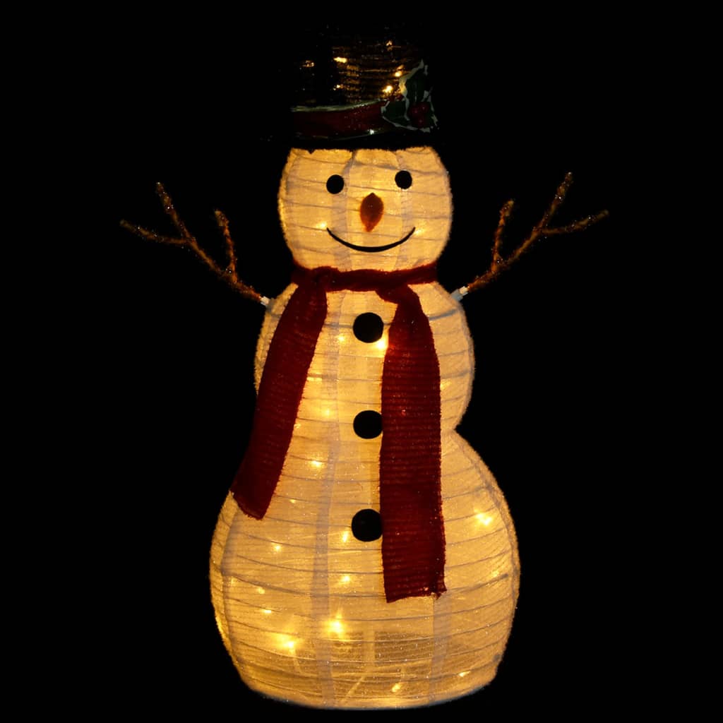 Led-Schneemann Weihnachtsfigur Luxus-Stoff