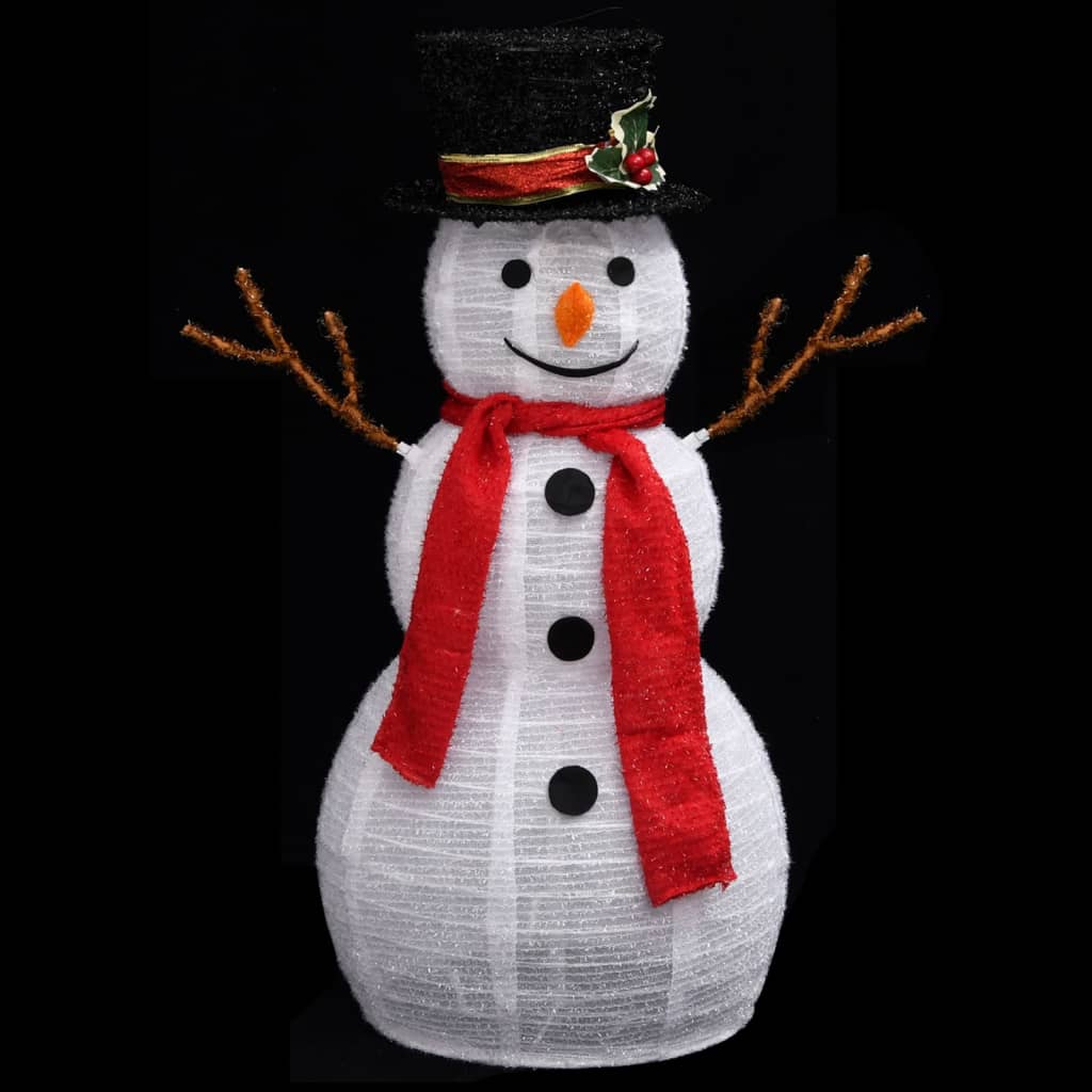 Led-Schneemann Weihnachtsfigur Luxus-Stoff