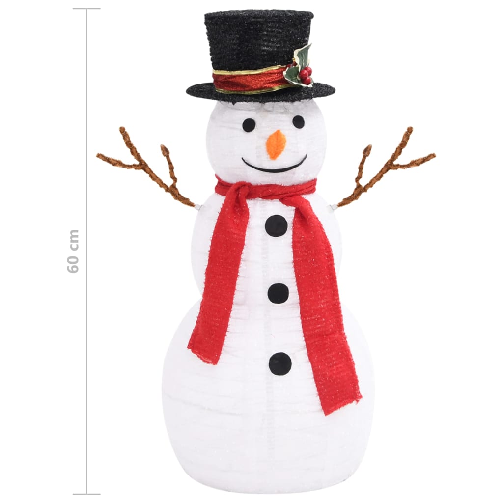 Led-Schneemann Weihnachtsfigur Luxus-Stoff