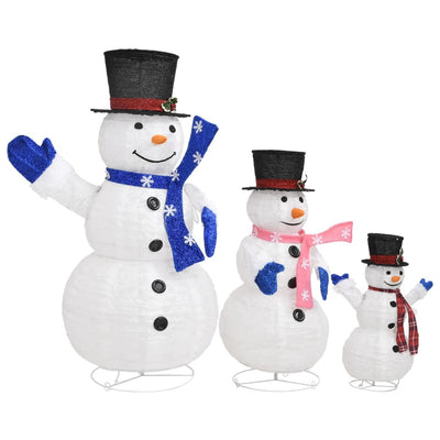 Led-Schneemann Familie Weihnachtsfigur Luxus-Gewebe