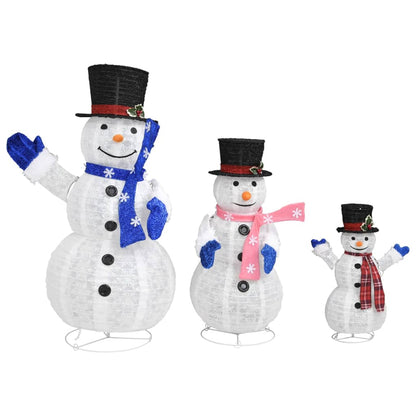 Led-Schneemann Familie Weihnachtsfigur Luxus-Gewebe