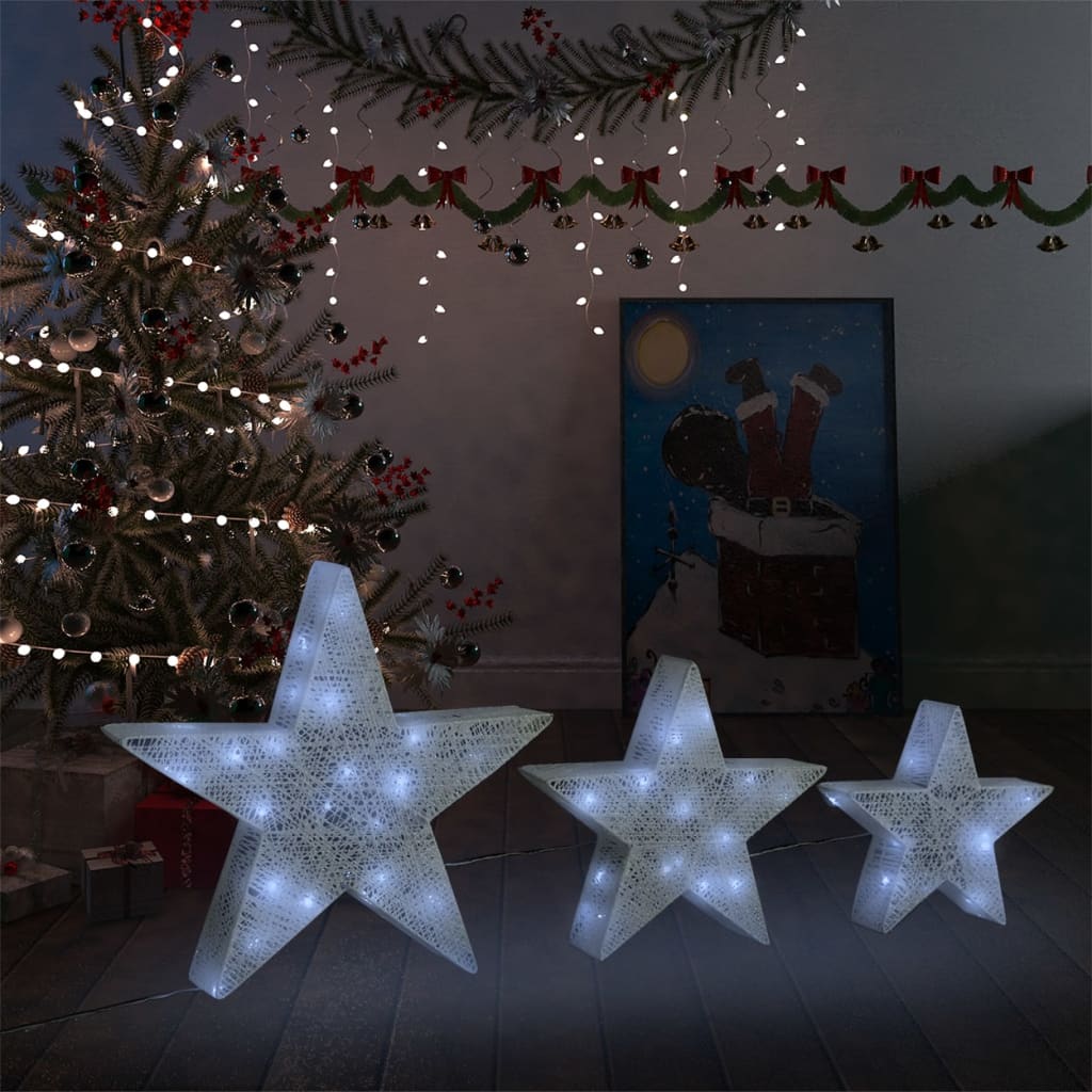 Weihnachtssterne 3 Stk. Mesh Led Outdoor Indoor