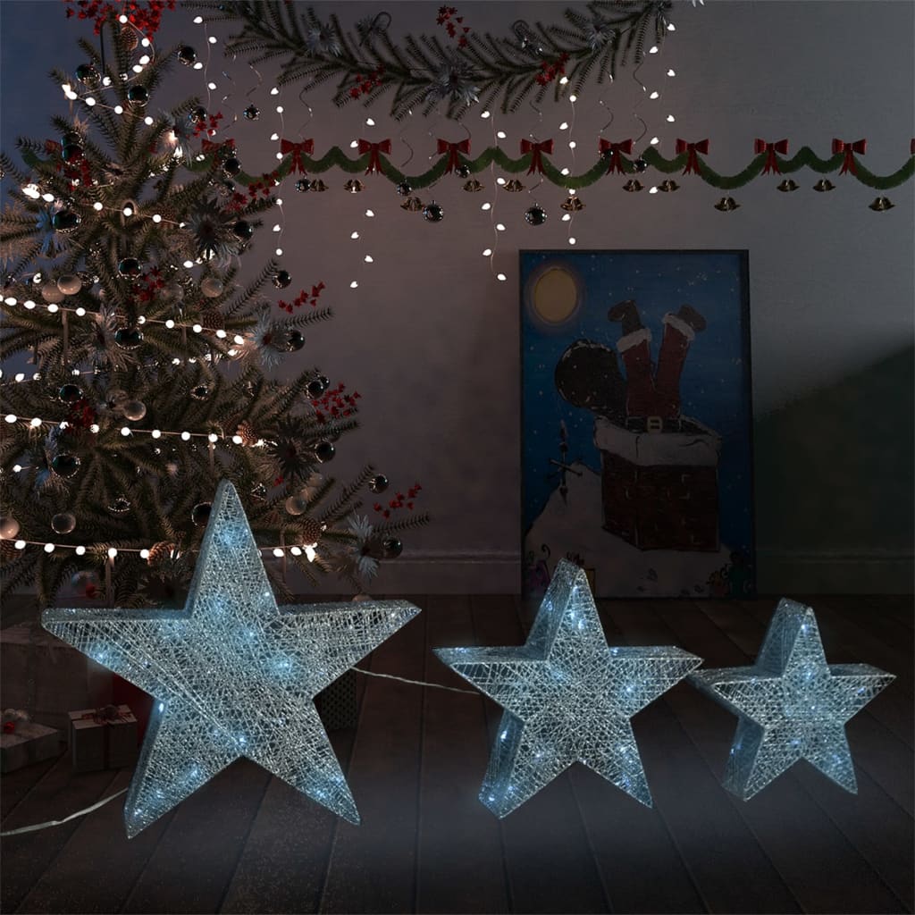 Weihnachtssterne 3 Stk. Mesh Led Outdoor Indoor