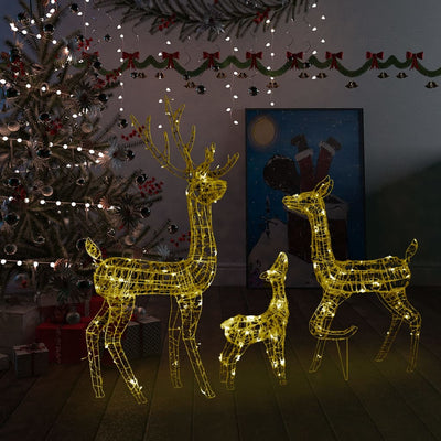 Led-Rentier-Familie Weihnachtsdeko Acryl 300 Led