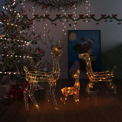 Led-Rentier-Familie Weihnachtsdeko Acryl 300 Led