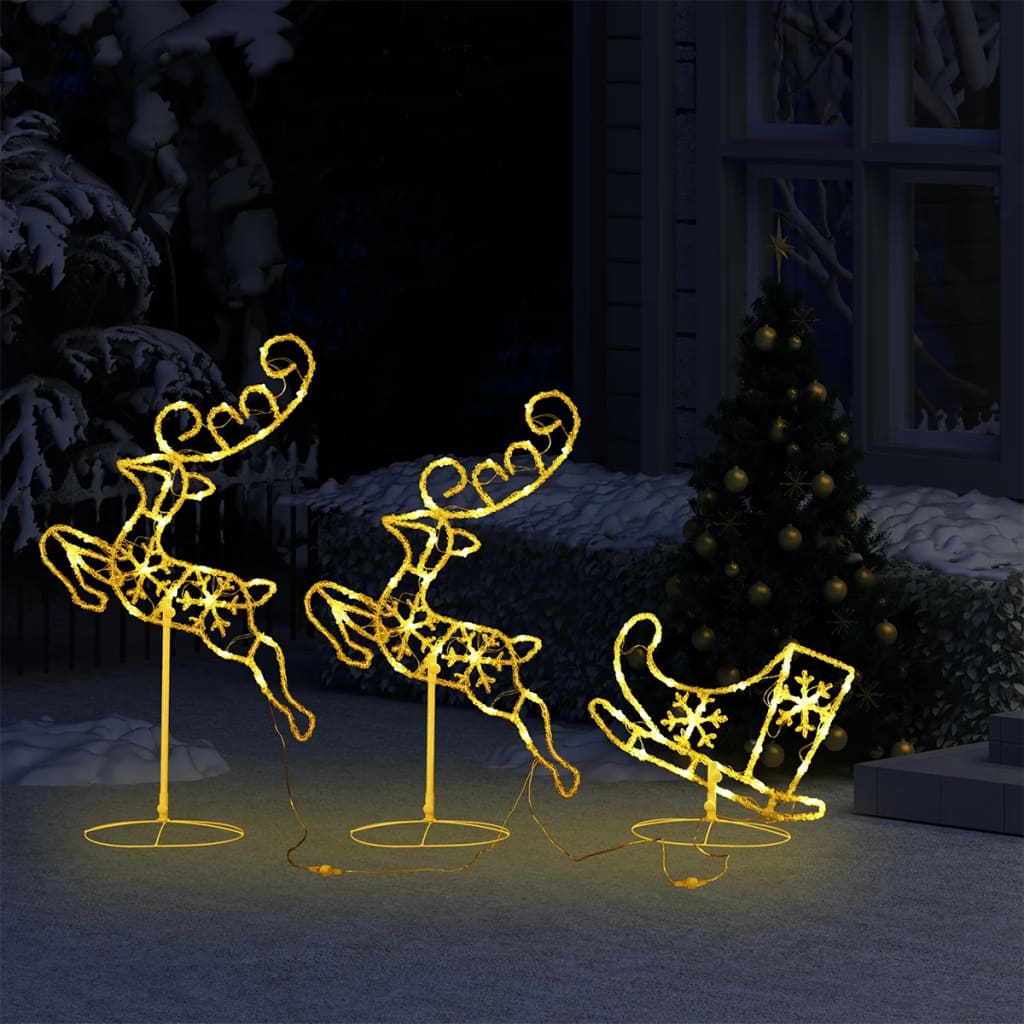 Weihnachtsdeko Led Rentiere & Schlitten Acryl 260X21X87 Cm