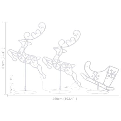 Weihnachtsdeko Led Rentiere & Schlitten Acryl 260X21X87 Cm